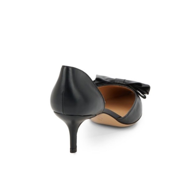 Ferragamo Arita leather D’Orsay pump kitten heel 9 black bow point toe - Picture 2 of 10